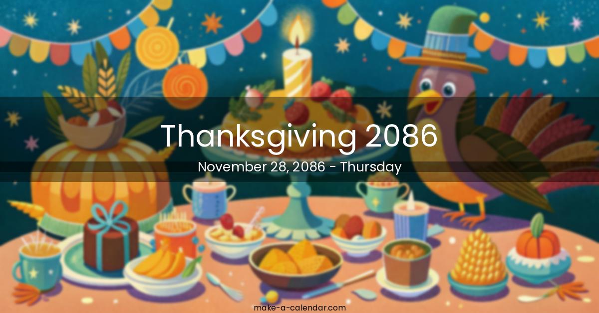 Thanksgiving 2086 | When is Thanksgiving 2086 date?