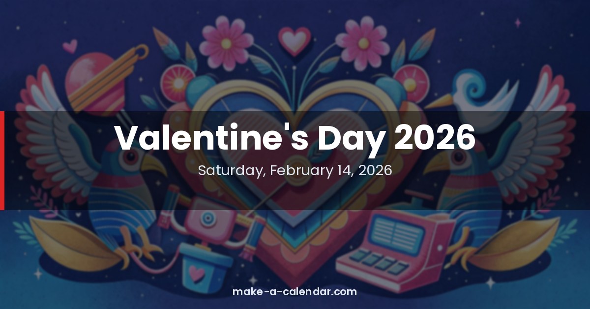 When Is Valentine's Day 2026? Date & Weekday | Make a Calendar