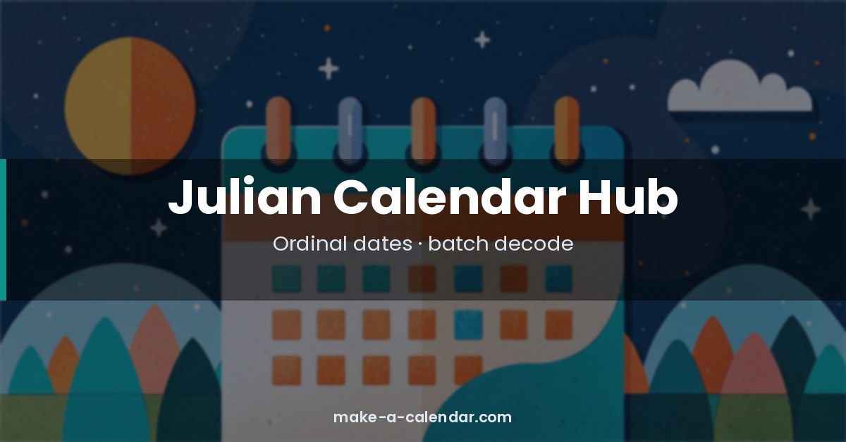 Julian Date Calendar 2026 — YYDDD Converter, PDF & MJD